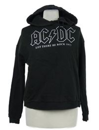 Dámská černá mikina se znakem AC&DC a kapucí 