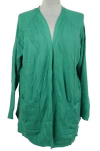 Dámský zelený žebrovaný svetrový cardigán M&S