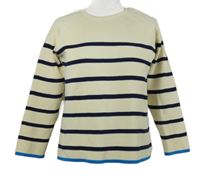 Dámsky smetanovo-tmavomodrý pruhovaný sveter Gallery