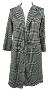 Dámský černo-bílý vzorovaný kabátový cardigán 