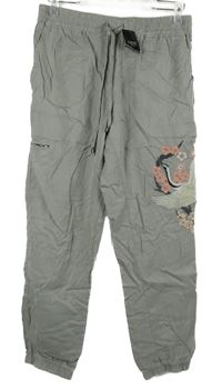 Nové - Dámske sivé cuff nohavice s volavkou Next