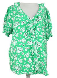 Dámská zelená květovaná haleka s volánky Roman 