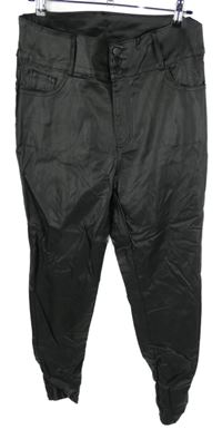 Dámské černé koženkové skinny kalhoty Shein 