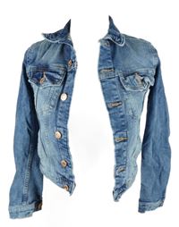 Dámská světlemodrá riflová crop bunda H&M