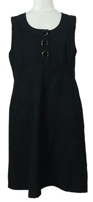 Dámske čierne šaty s gombíky Oasis