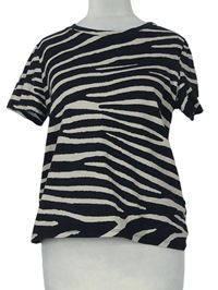 Dámske čierno-béžové vzorované tričko H&M
