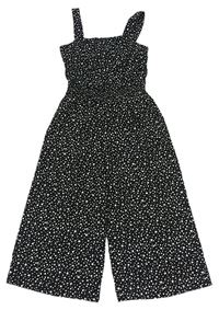 Čierny bodkovaná ý nohavicový culottes overal New Look