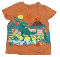 Oranžové tričko s dinosaury M&S