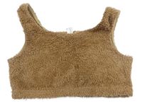 Hnedý chlpatý crop top Shein