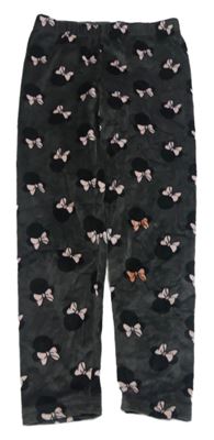 Tmavošedé plyšové legíny s Minnie Disney