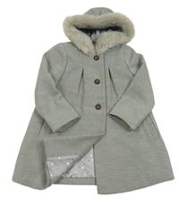 Světlešedý flaušový kabát s kapucí Mothercare