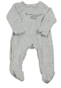 Svetlosivý melírovaný zamatový overal s nápisom F&F