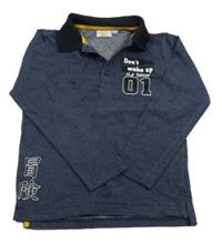 Tmavomodrá melírovaná mikina s číslom kids