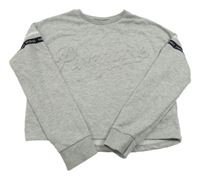 Svetlosivá crop mikina s 3D logom Pineapple