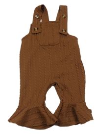 Hnědé vzorované laclové tepláky 