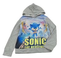 Modro-sivá ľahká mikina so Sonicem a kapucňou
