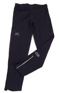 Tmavofialové thermo legíny s potlačou