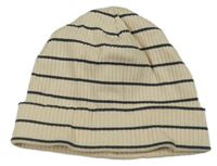 Béžová pruhovaná bavlněná čepice H&M