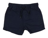 Tmavomodré plátenné kraťasy Next