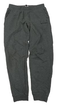 Tmavosivé melírované tepláky s logom Emporio Armani