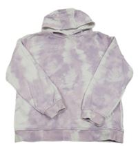 Fialovo-biela batikovaná mikina s kapucňou Primark