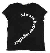 Čierne tričko s nápisom H&M