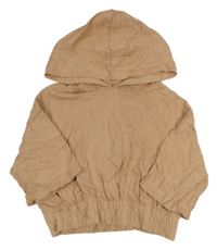 Starorůžpvá tepláková crop mikina s kapucňou Select