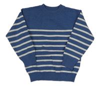 Modro-sivý pruhovaný sveter Matalan