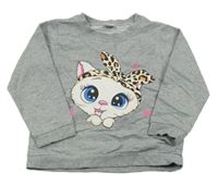 Sivá mikina s mačkou