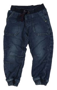 Tmavomodré teplákové cuff rifle s úpletovým pasom George