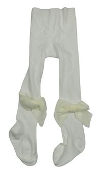 Biele pančuchy s mašľami