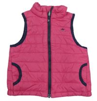 Ružová šušťáková prešívaná funkčná zateplená vesta s logom Quechua