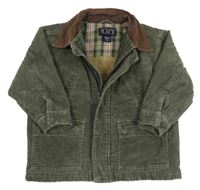 Khakišedá menšestrová zateplená bunda s golierikom PLACE