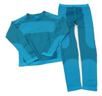 2set - Modré melírované spodní triko + kalhoty Crane