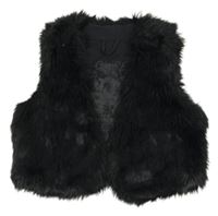 Antracitová kožušinová podšitá crop vesta