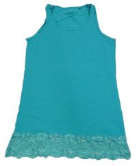 Azurový top s krajkou 