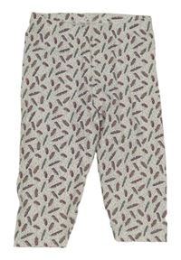 Bilé vzorované capri legíny s pierkami Lupilu