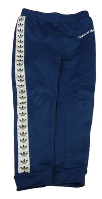 Tmavomodré sportovní tepláky s logem Adidas
