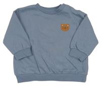 Modrošedá mikina s medvedíkom Next