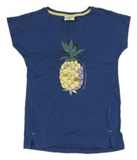 Tmavomodré tričko s ananasom Pocopiano