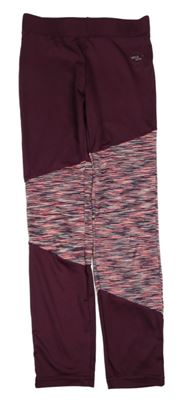 Vínovo-žíhané športové legíny Yigga