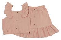 2set - Ružový crop top + sukňa Shein