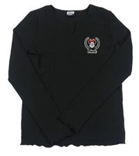 Čierne rebrované tričko s Minnií Geoge
