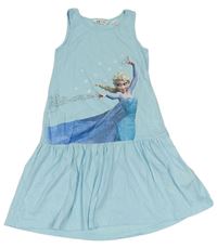 Svetlomodré bavlnené šaty s Elsou zn. H&M
