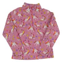 Ružová fleecová mikina s jednorožcami Mountain Warehouse