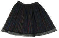 Nové - Čierno-farebná trblietavá tylová plisovaná sukňa zn. Next