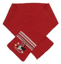 Červená pletená šála s Minnií Disney