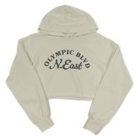 Smotanová crop mikina s nápisom a kapucňou H&M