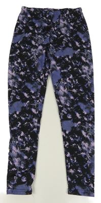 Fialovo-čierne vzorované športové legíny Y.F.K.