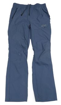 Modrošedé funkční šusťákové kalhoty Align